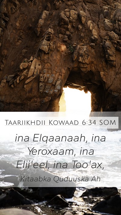 Taariikhdii Kowaad 6:34 SOM Bible Verse Image