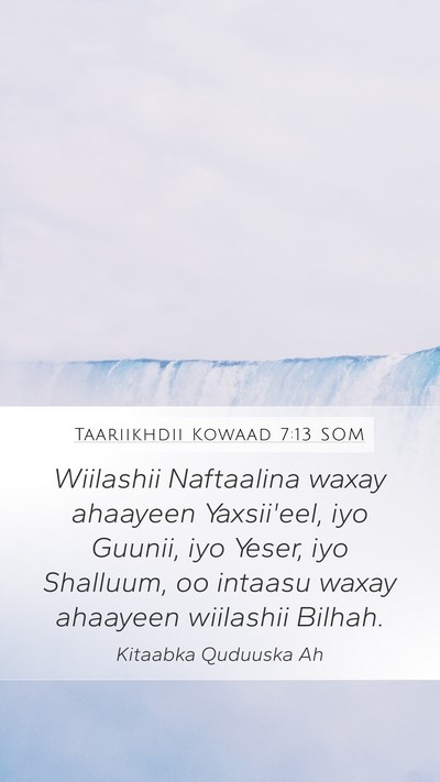 Taariikhdii Kowaad 7:13 SOM Bible Verse Image