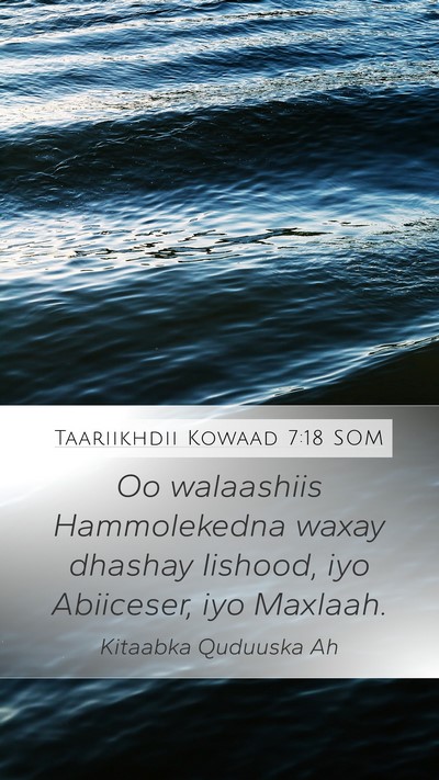 Taariikhdii Kowaad 7:18 SOM Bible Verse Image