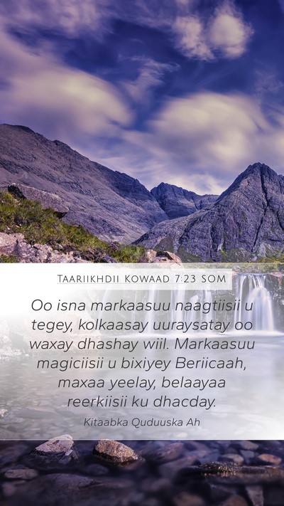 Taariikhdii Kowaad 7:23 SOM Bible Verse Image