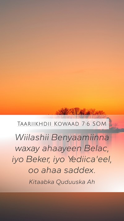 Taariikhdii Kowaad 7:6 SOM Bible Verse Image