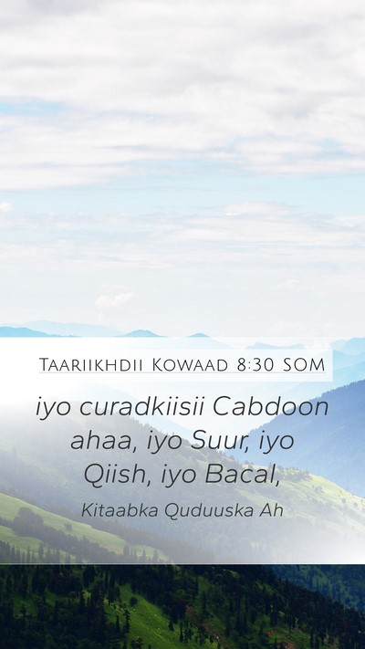 Taariikhdii Kowaad 8:30 SOM Bible Verse Image