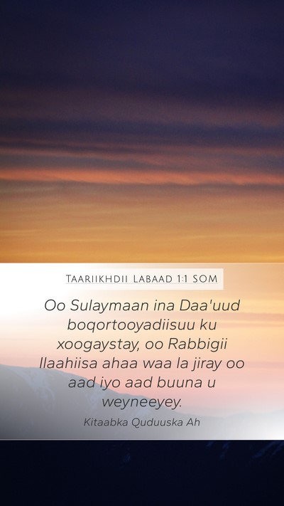 Taariikhdii Labaad 1:1 SOM Bible Verse Image