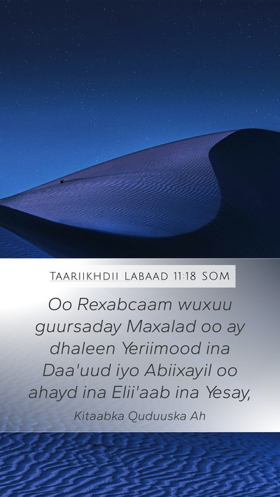 Taariikhdii Labaad 11:18 SOM Bible Verse Image