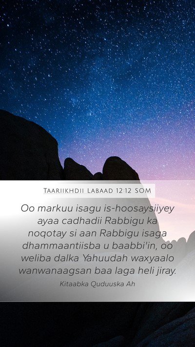Taariikhdii Labaad 12:12 SOM Bible Verse Image