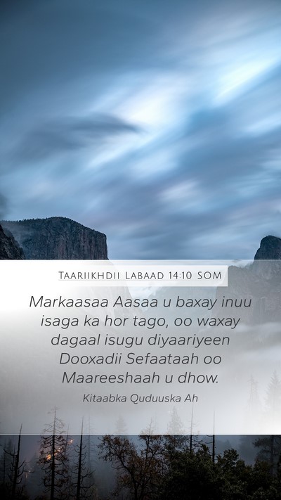 Taariikhdii Labaad 14:10 SOM Mobile Phone Wallpaper - Markaasaa Aasaa u baxay inuu isaga ka hor tago, - Mobile Bible Verse Wallpaper