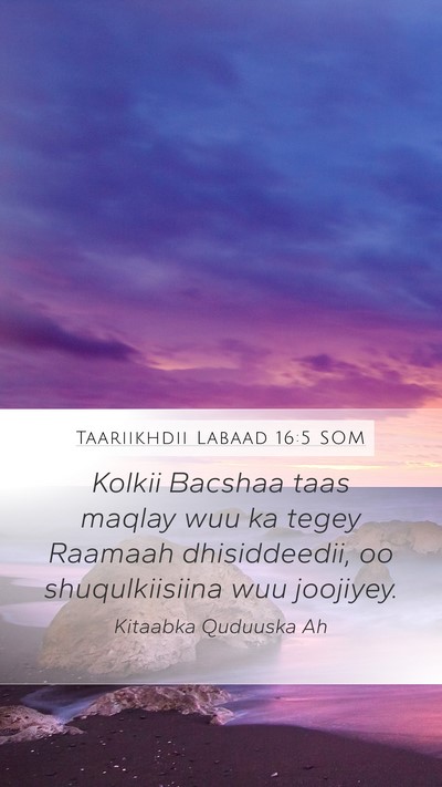 Taariikhdii Labaad 16:5 SOM Bible Verse Image