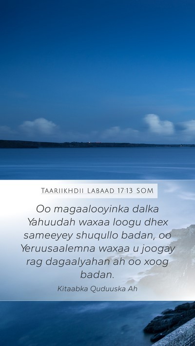 Taariikhdii Labaad 17:13 SOM Bible Verse Image