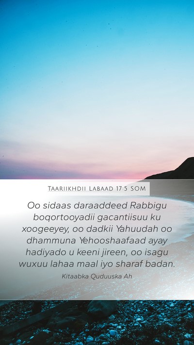 Taariikhdii Labaad 17:5 SOM Bible Verse Image