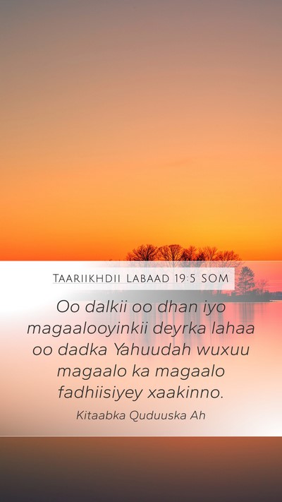 Taariikhdii Labaad 19:5 SOM Bible Verse Image