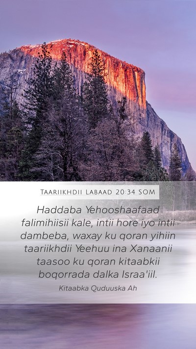 Taariikhdii Labaad 20:34 SOM Bible Verse Image