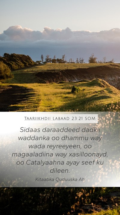 Taariikhdii Labaad 23:21 SOM Bible Verse Image