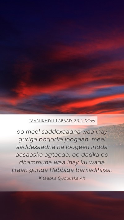 Taariikhdii Labaad 23:5 SOM Bible Verse Image