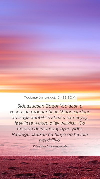 Taariikhdii Labaad 24:22 SOM Bible Verse Image