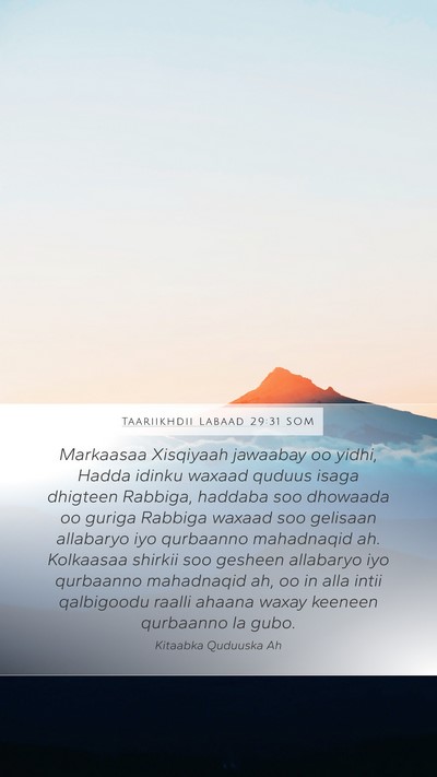 Taariikhdii Labaad 29:31 SOM Bible Verse Image