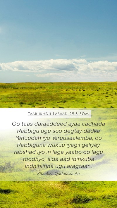 Taariikhdii Labaad 29:8 SOM Bible Verse Image