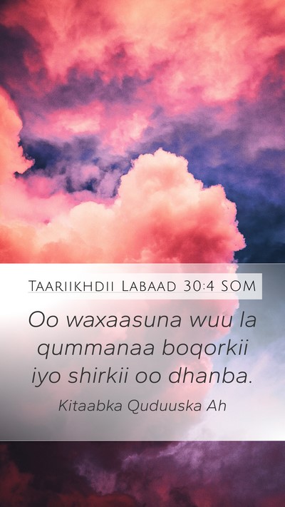 Taariikhdii Labaad 30:4 SOM Bible Verse Image