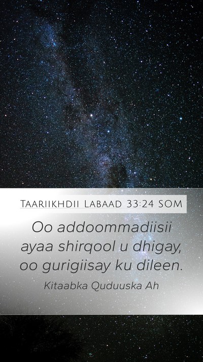 Taariikhdii Labaad 33:24 SOM Bible Verse Image