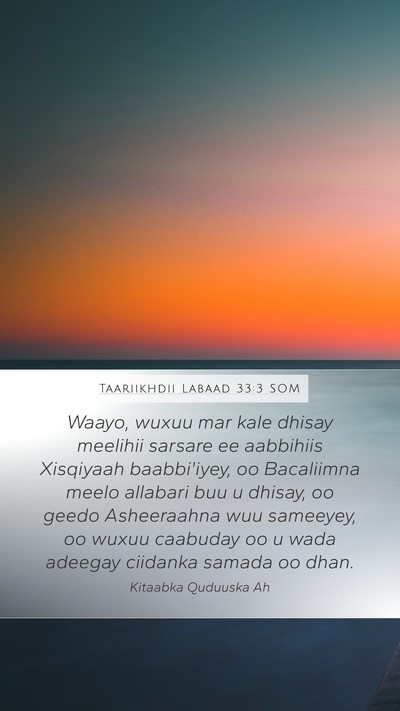 Taariikhdii Labaad 33:3 SOM Bible Verse Image