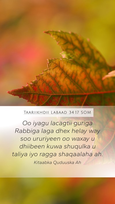 Taariikhdii Labaad 34:17 SOM Mobile Phone Wallpaper - Oo iyagu lacagtii guriga Rabbiga laga dhex helay - Mobile Bible Verse Wallpaper