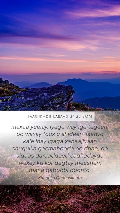 Taariikhdii Labaad 34:25 SOM Mobile Phone Wallpaper - maxaa yeelay, iyagu way iga tageen, oo waxay foox - Mobile Bible Verse Wallpaper