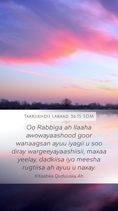 Taariikhdii Labaad 36:15 SOM Bible Verse Image
