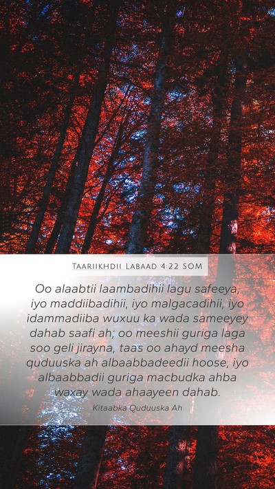 Taariikhdii Labaad 4:22 SOM Bible Verse Image
