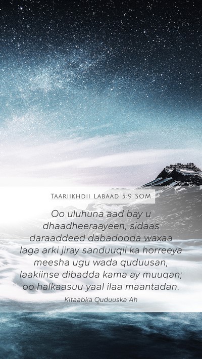 Taariikhdii Labaad 5:9 SOM Bible Verse Image