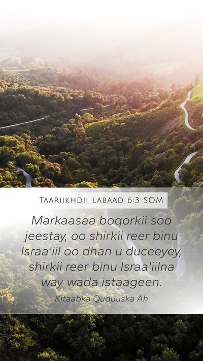 Taariikhdii Labaad 6:3 SOM Bible Verse Image