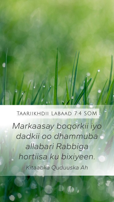 Taariikhdii Labaad 7:4 SOM Mobile Phone Wallpaper - Markaasay boqorkii iyo dadkii oo dhammuba - Mobile Bible Verse Wallpaper