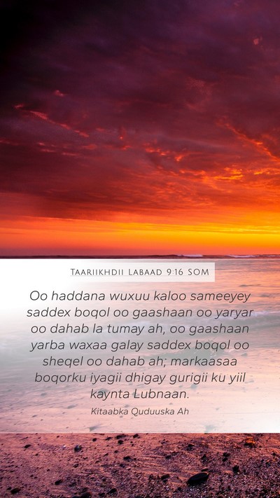 Taariikhdii Labaad 9:16 SOM Bible Verse Image