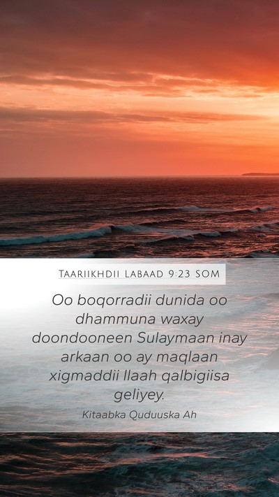 Taariikhdii Labaad 9:23 SOM Bible Verse Image