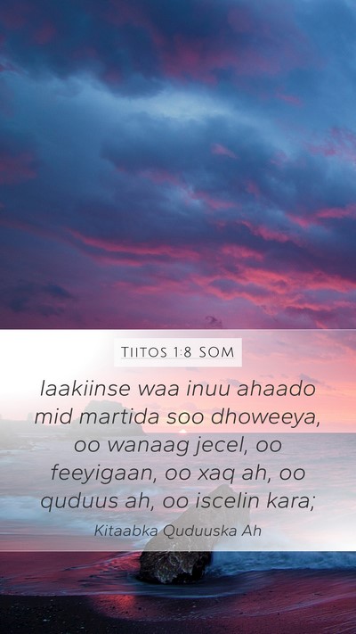 Tiitos 1:8 SOM Bible Verse Image