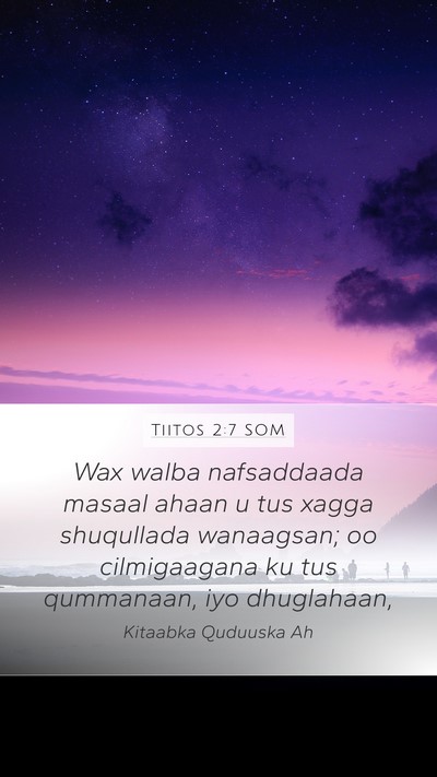 Tiitos 2:7 SOM Bible Verse Image