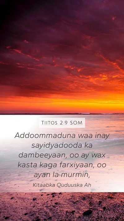 Tiitos 2:9 SOM Bible Verse Image