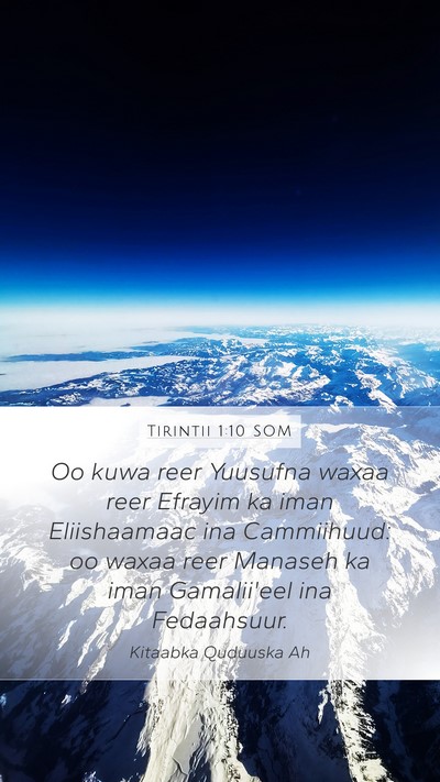 Tirintii 1:10 SOM Mobile Phone Wallpaper - Oo kuwa reer Yuusufna waxaa reer Efrayim ka iman - Mobile Bible Verse Wallpaper