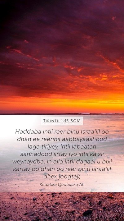Tirintii 1:45 SOM Mobile Phone Wallpaper - Haddaba intii reer binu Israa'iil oo dhan ee - Mobile Bible Verse Wallpaper