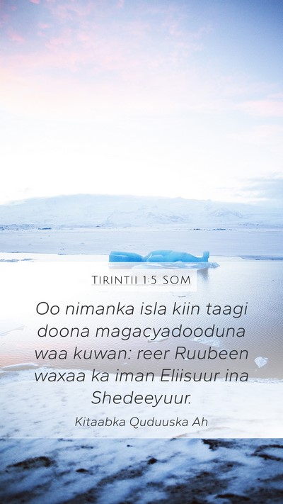 Tirintii 1:5 SOM Mobile Phone Wallpaper - Oo nimanka isla kiin taagi doona magacyadooduna - Mobile Bible Verse Wallpaper