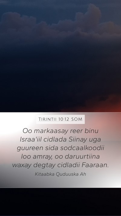 Tirintii 10:12 SOM Bible Verse Image
