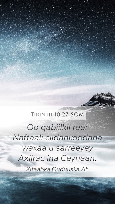 Tirintii 10:27 SOM Bible Verse Image