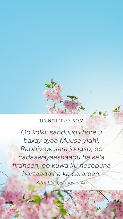 Tirintii 10:35 SOM Bible Verse Image