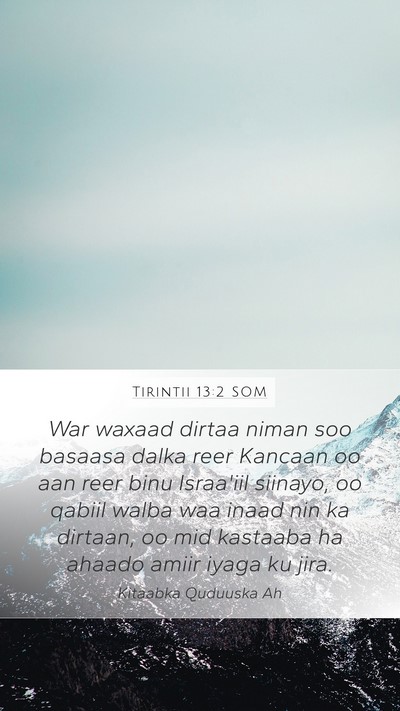 Tirintii 13:2 SOM Bible Verse Image