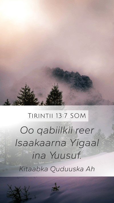 Tirintii 13:7 SOM Mobile Phone Wallpaper - Oo qabiilkii reer Isaakaarna Yigaal ina - Mobile Bible Verse Wallpaper