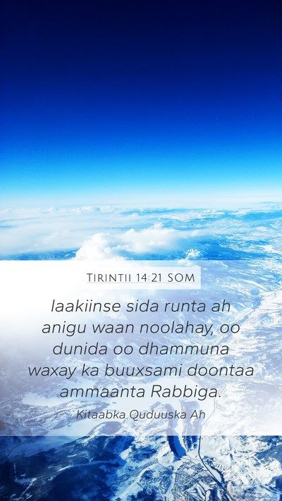 Tirintii 14:21 SOM Bible Verse Image