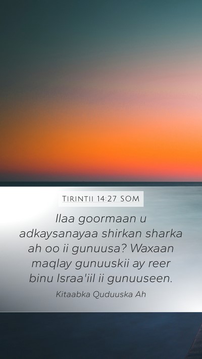 Tirintii 14:27 SOM Mobile Phone Wallpaper - Ilaa goormaan u adkaysanayaa shirkan sharka ah oo - Mobile Bible Verse Wallpaper