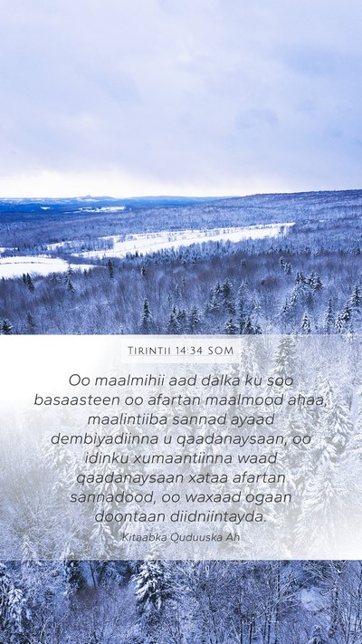 Tirintii 14:34 SOM Bible Verse Image
