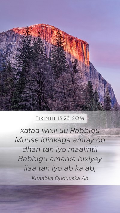 Tirintii 15:23 SOM Mobile Phone Wallpaper - xataa wixii uu Rabbigu Muuse idinkaga amray oo - Mobile Bible Verse Wallpaper