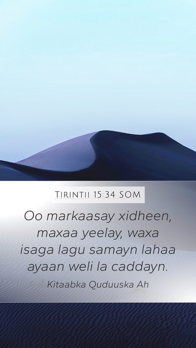 Tirintii 15:34 SOM Bible Verse Image
