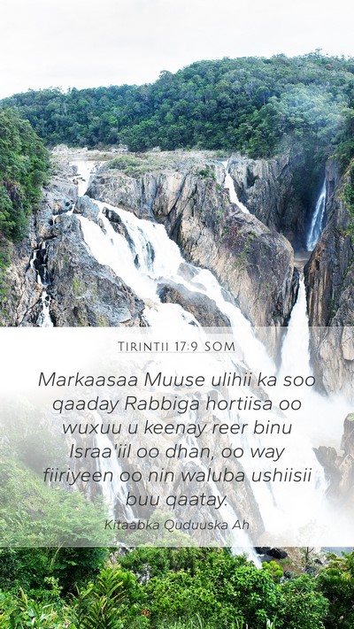 Tirintii 17:9 SOM Mobile Phone Wallpaper - Markaasaa Muuse ulihii ka soo qaaday Rabbiga - Mobile Bible Verse Wallpaper