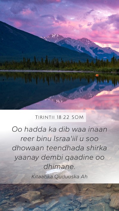 Tirintii 18:22 SOM Bible Verse Image